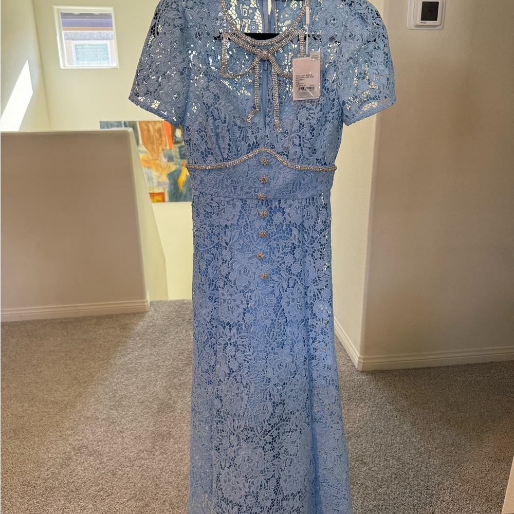 Self-Portrait Blue Lace Midi Dress ( Never Worn!)